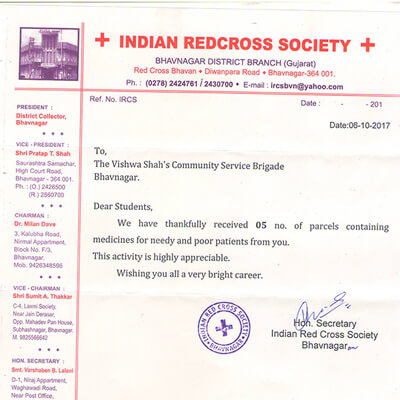 APPRECIATION LETTER BY REDCROSS TO OUR BRIGADE